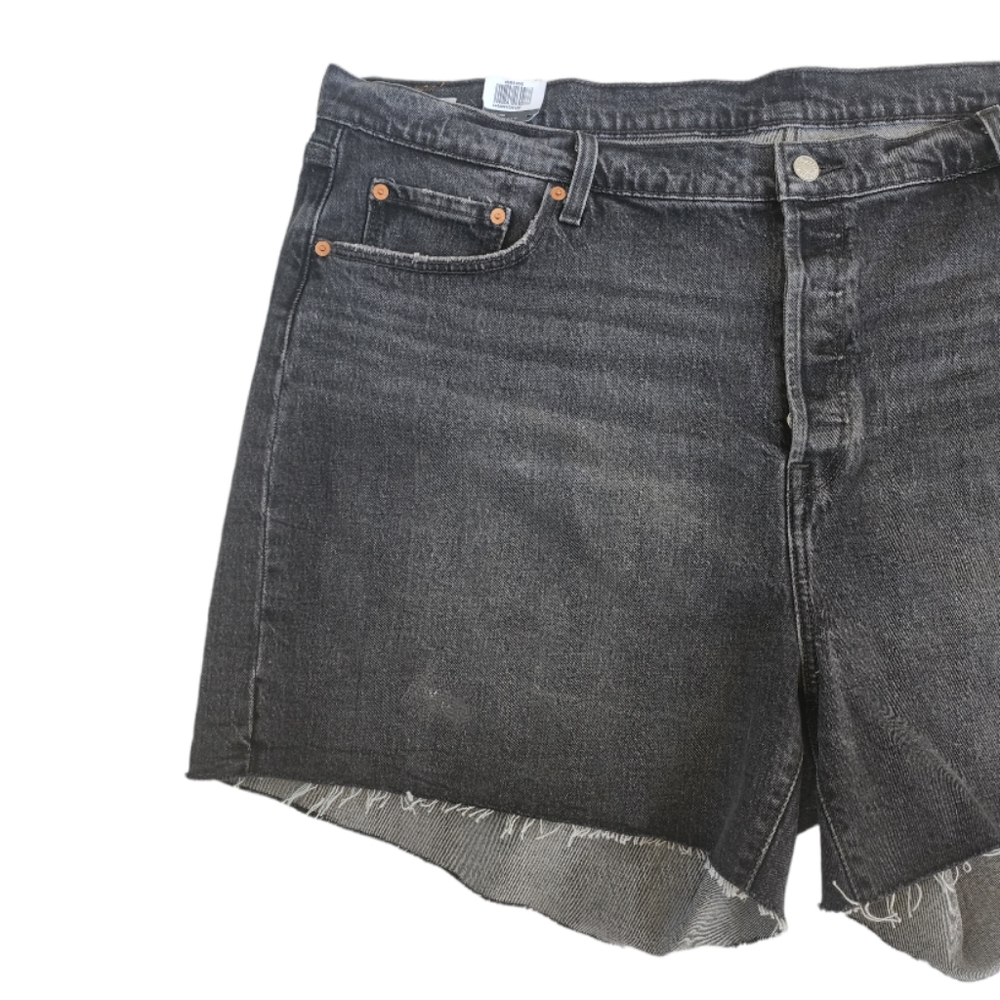 501 levis PREMIUM shorts high rise shorts button fly faded black NWt!  Size 24 - Picture 3 of 12